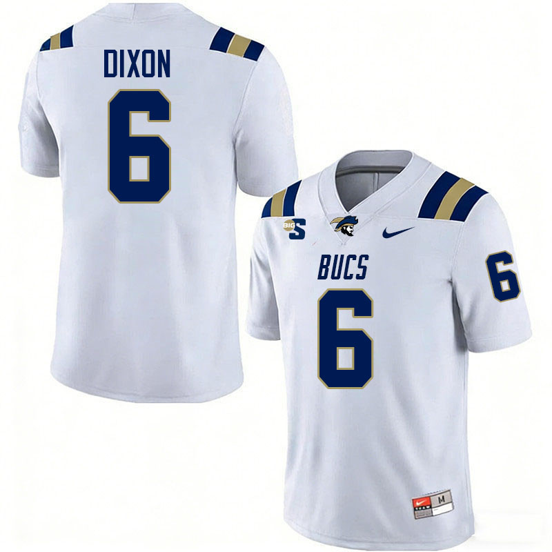 Charleston Southern Buccaneers #6 Avery Dixon College Football Jerseys,Uniforms-White